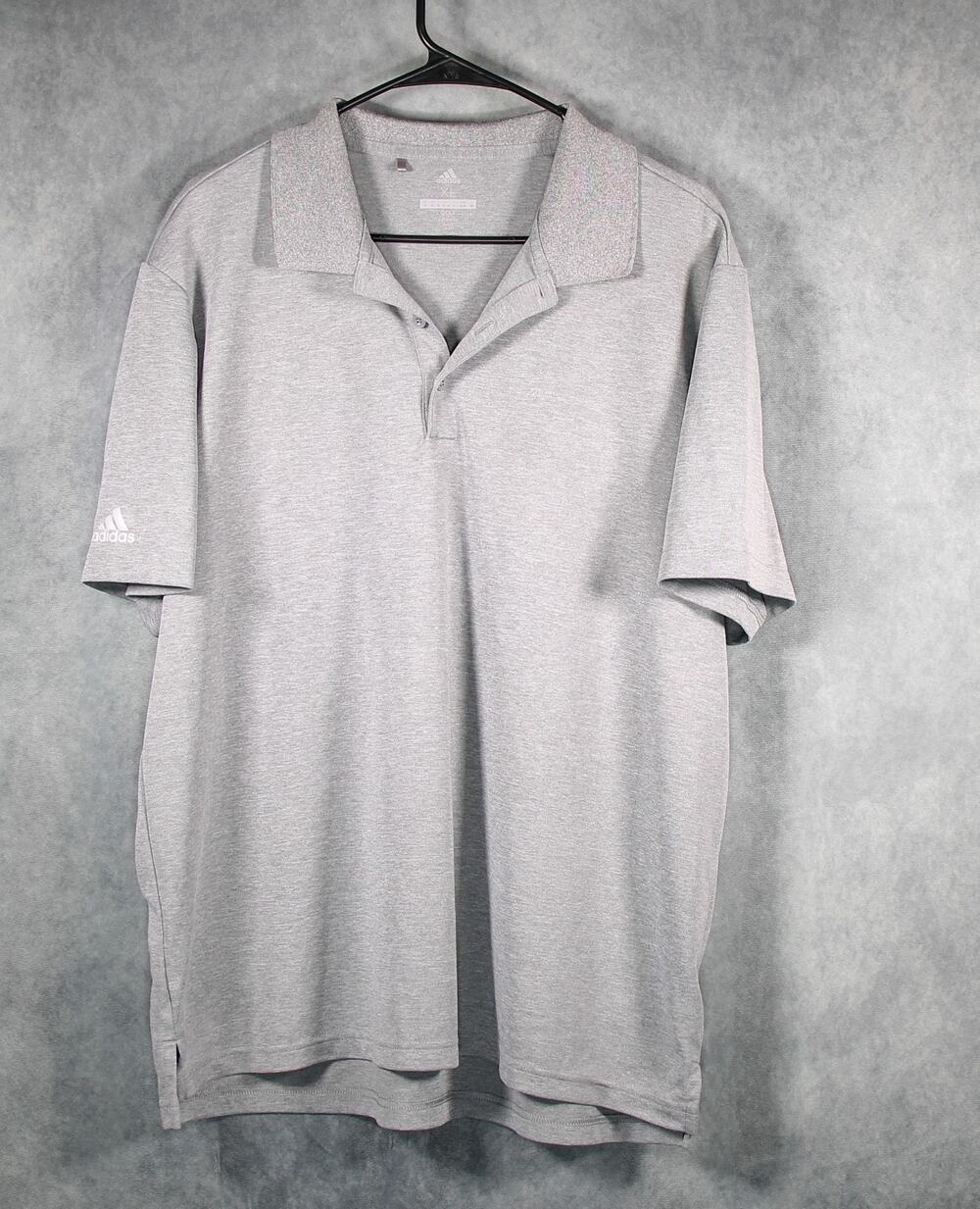 Adidas Golf Polo Shirt Mens XL Gray Heather Short Sleeve Performance Polyester